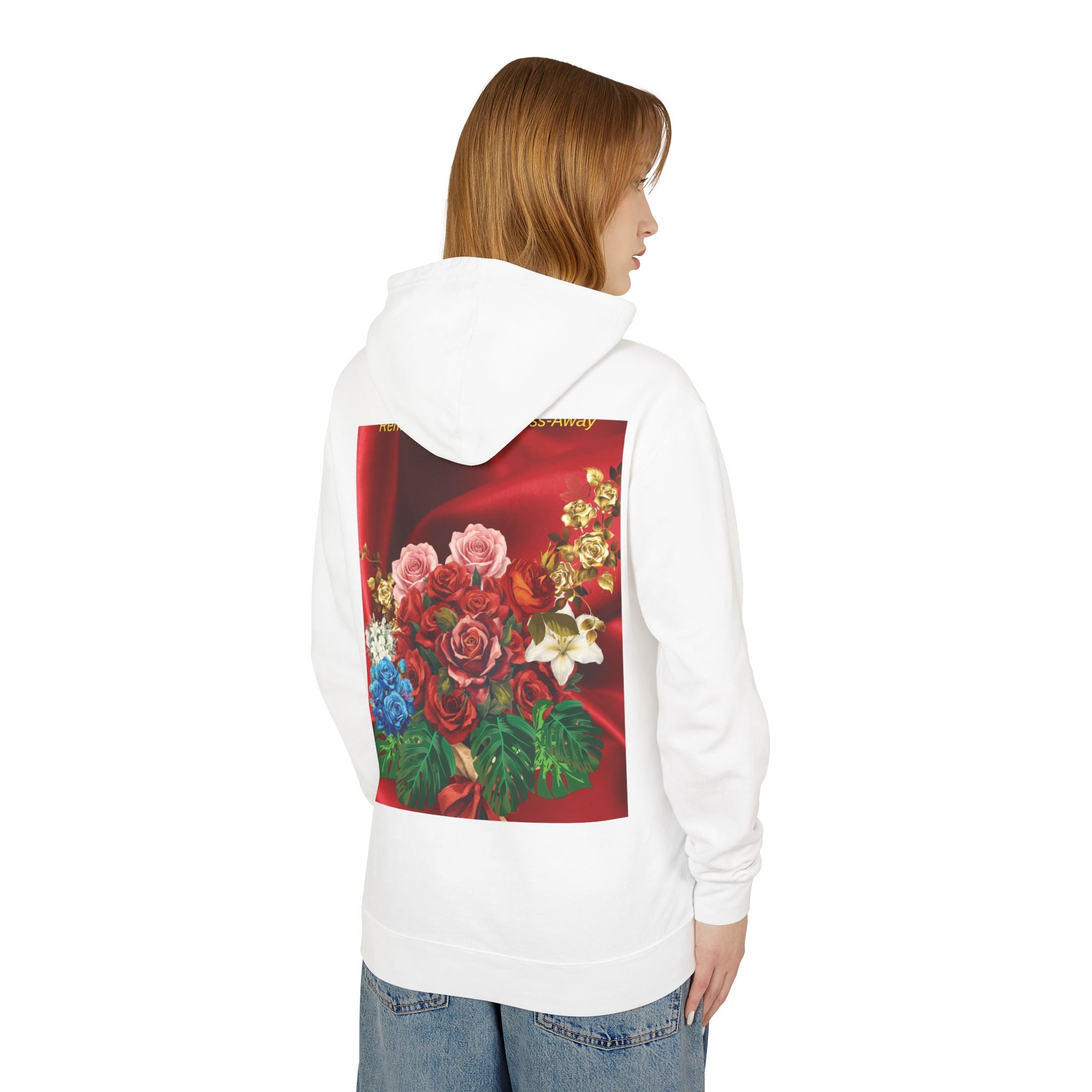 Floral Bouquet Hoodie — "Remember... I'm Just a Kiss-Away" Inspirational Floral Pullover