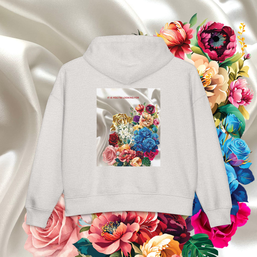 Floral Silk-Front & Back Hoodie — Vibrant Bouquet Graphic Women’s Hoodie