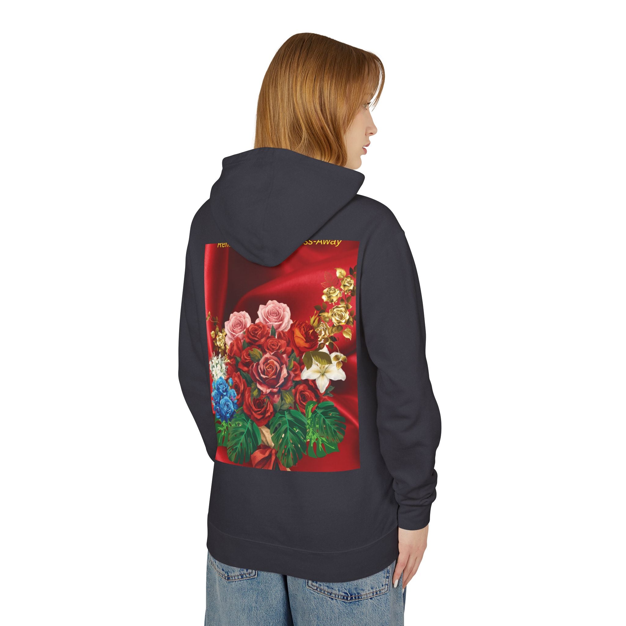 Floral Bouquet Hoodie — "Remember... I'm Just a Kiss-Away" Inspirational Floral Pullover