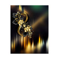 "The Illusions of Art"  Satin Poster – Elegant Gold Floral Number 8 Print (300gsm)