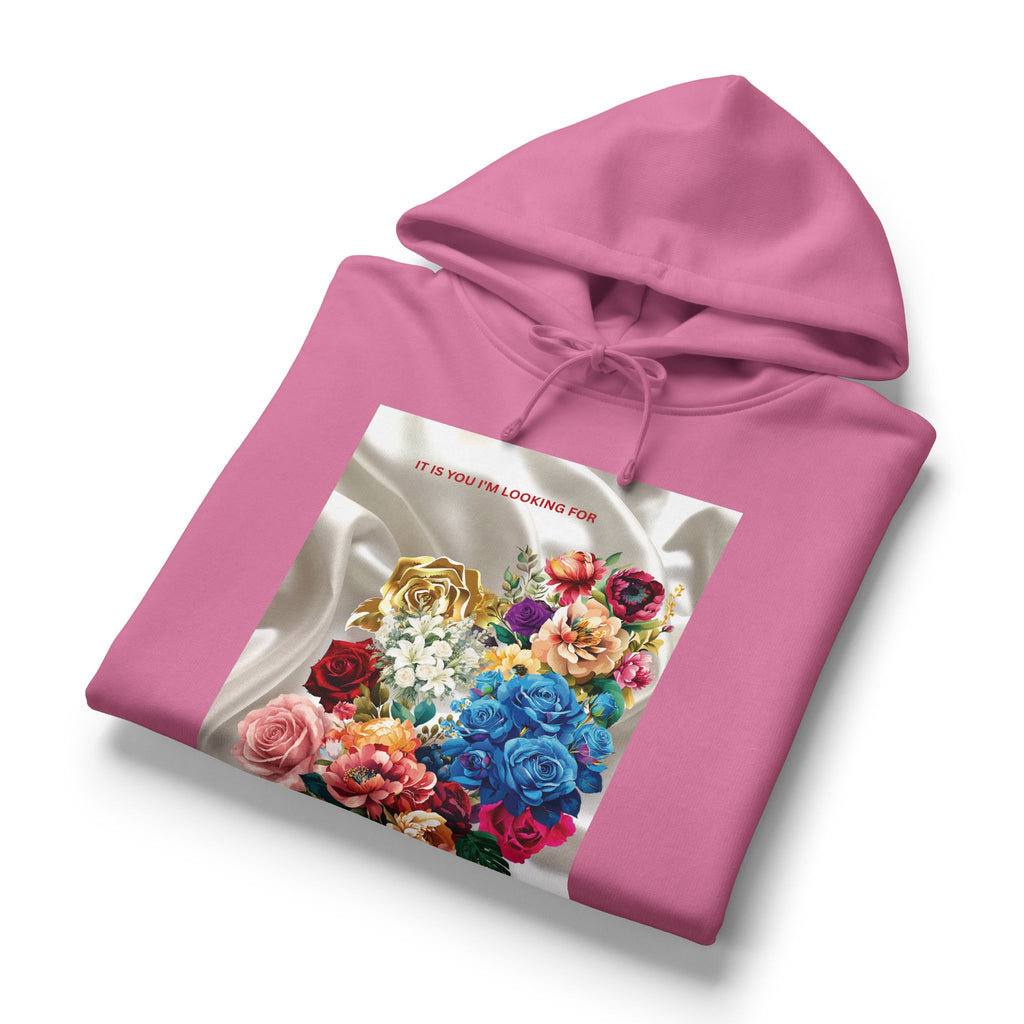 Floral Silk-Front & Back Hoodie — Vibrant Bouquet Graphic Women’s Hoodie