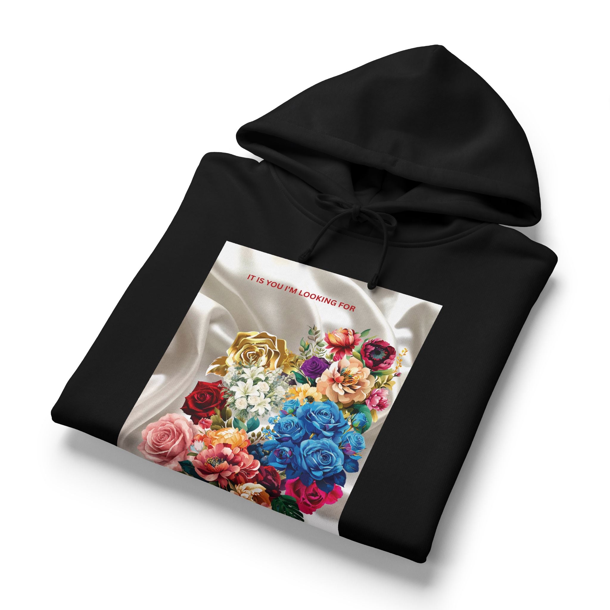 Floral Silk-Front & Back Hoodie — Vibrant Bouquet Graphic Women’s Hoodie