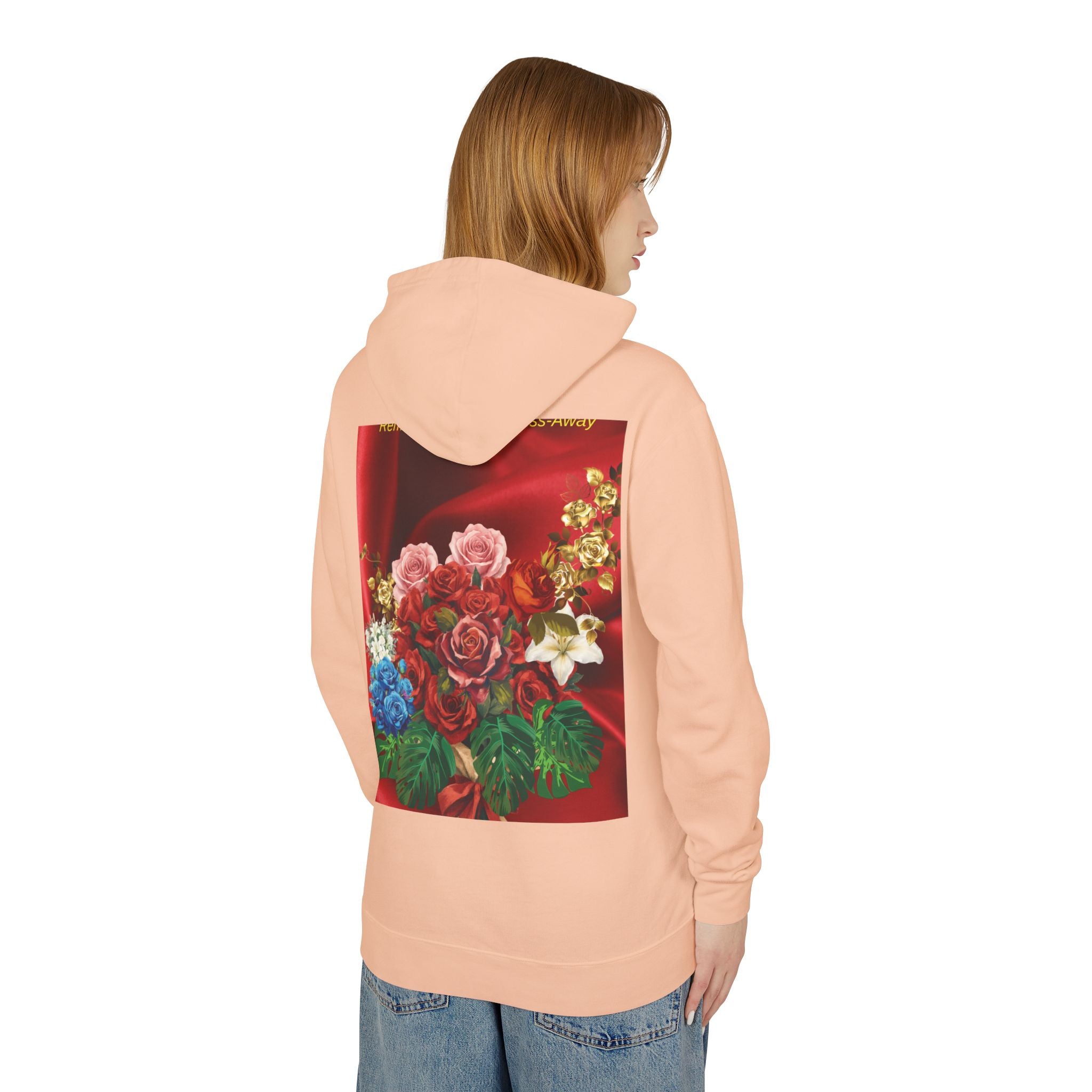 Floral Bouquet Hoodie — "Remember... I'm Just a Kiss-Away" Inspirational Floral Pullover