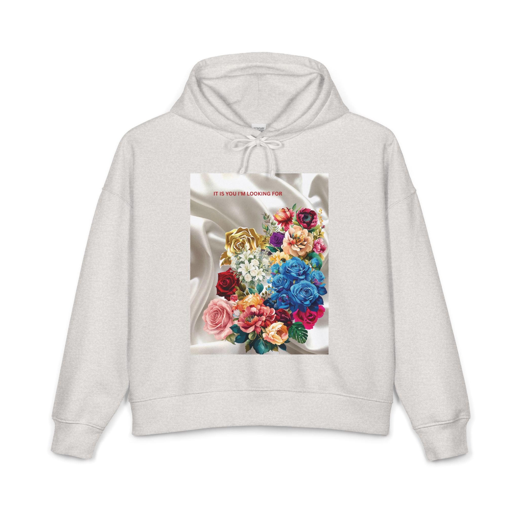 Floral Silk-Front & Back Hoodie — Vibrant Bouquet Graphic Women’s Hoodie