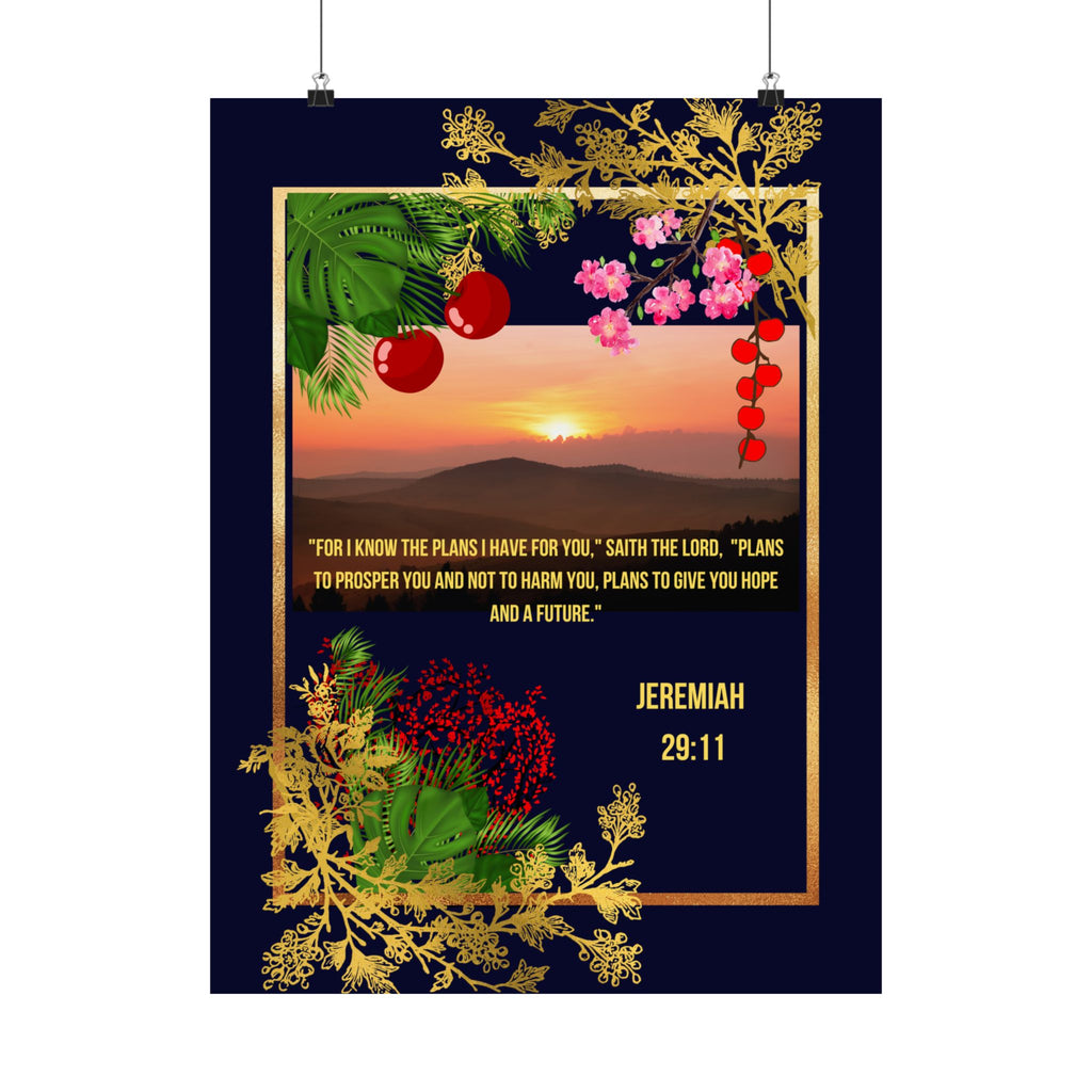 "Jeremiah 29:11"   Satin Poster — Inspirational Bible Verse Wall Art (300gsm)