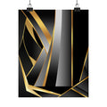 The Art of Dimensions   Matte Vertical Poster — Black & Gold Abstract Geometric Wall Art