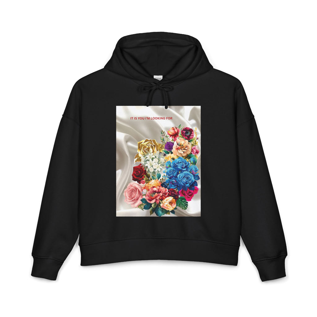 Floral Silk-Front & Back Hoodie — Vibrant Bouquet Graphic Women’s Hoodie
