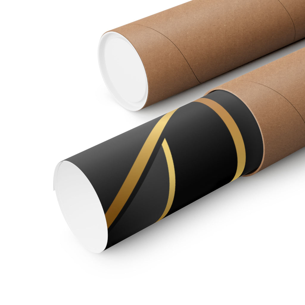 The Art of Dimensions   Matte Vertical Poster — Black & Gold Abstract Geometric Wall Art