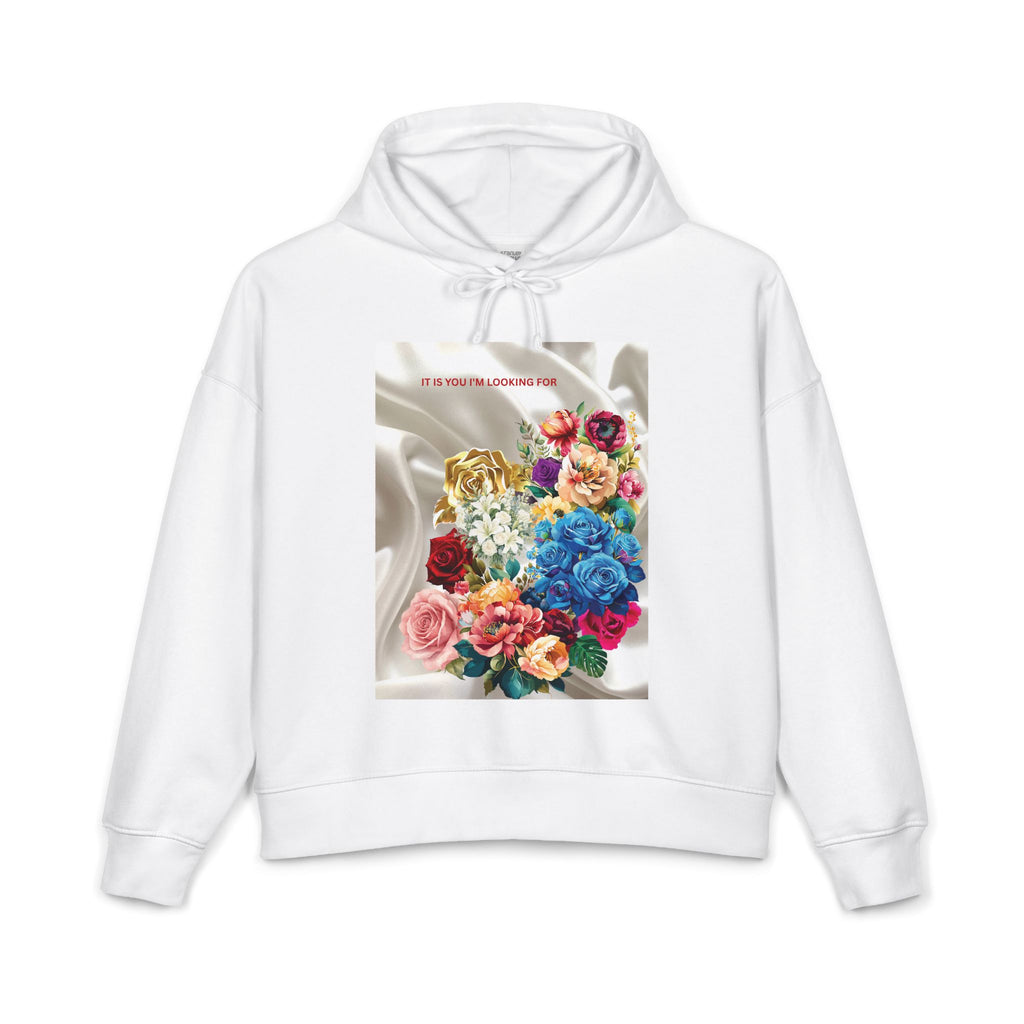Floral Silk-Front & Back Hoodie — Vibrant Bouquet Graphic Women’s Hoodie