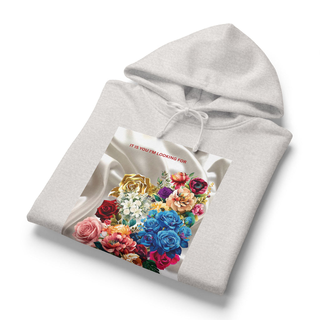 Floral Silk-Front & Back Hoodie — Vibrant Bouquet Graphic Women’s Hoodie