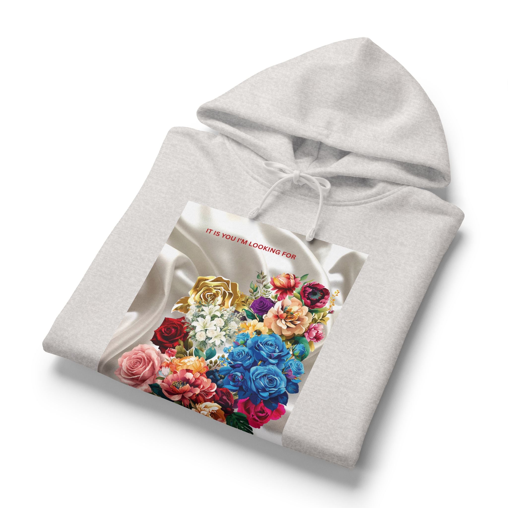 Floral Silk-Front & Back Hoodie — Vibrant Bouquet Graphic Women’s Hoodie
